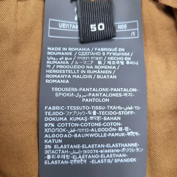 Zegna Pants Mens 36x31 Brown Premium Cotton Chino Straight Leg Casual Stretch - Picture 4 of 9